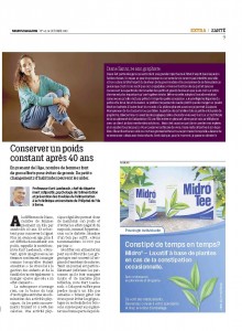 Article Migros Magazine, spécial santé